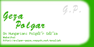 geza polgar business card